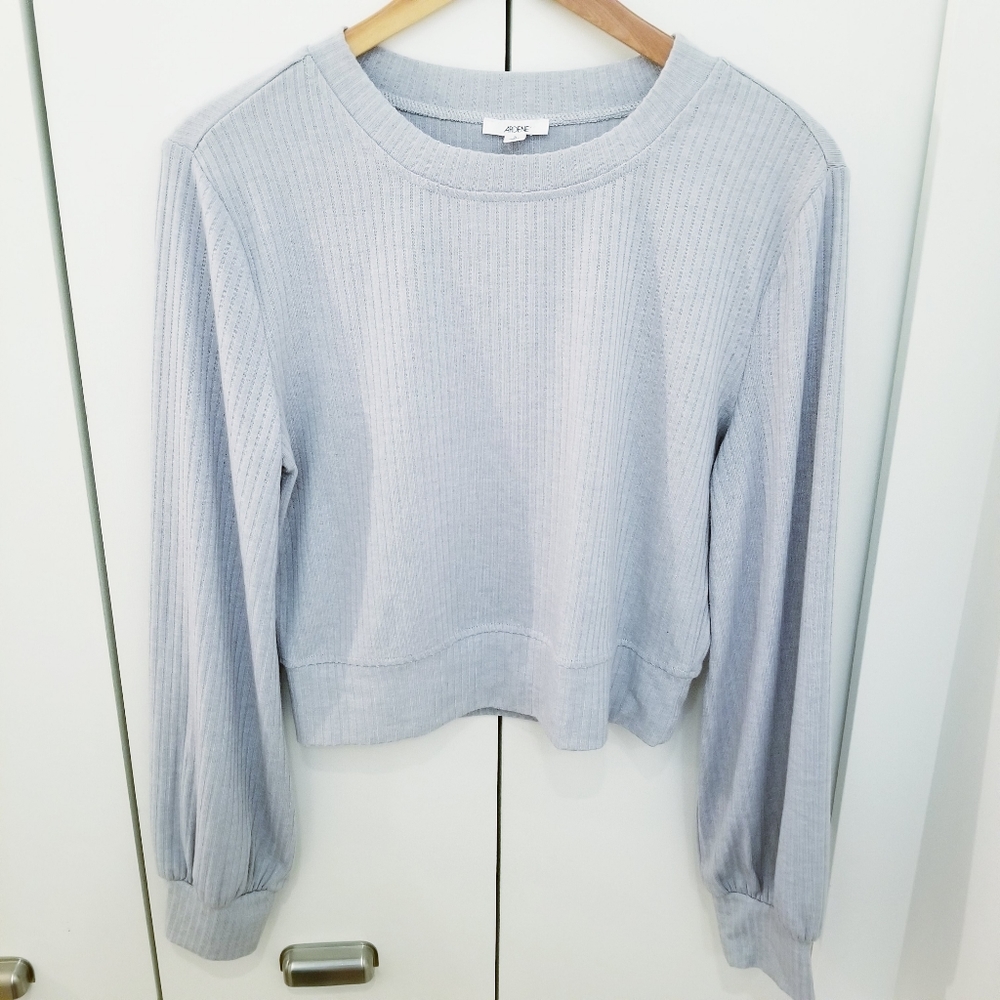 3/$45 | Ardene | Blue Grey Cropped Cowl Neck Top Shirt